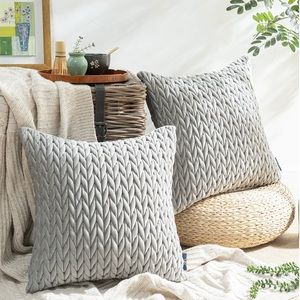 NWOT Quilted Velvet Braid Textured Pleated Decorative Throw Pillows (8 Pillows)